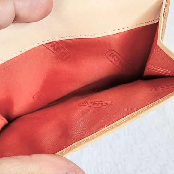 ๐ Vintage Y2K Coach Hampton Khaki Signature Stripe Compact Clutch Wallet - Picture 7 of 12